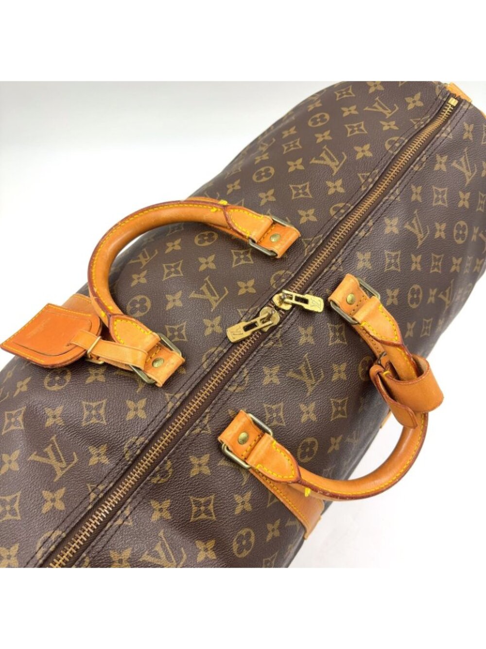 Louis Vuitton Keepall Bandouliere 55 Monogram Leather Brown Boston Bag Gold - Picture 15 of 15